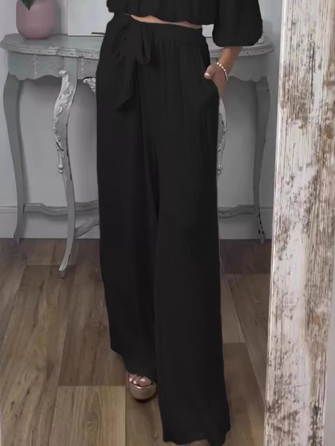 Full Size Off-Shoulder Top and Pants Set Plus Size