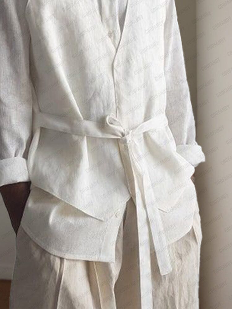 Elegant Fake Two Piece Cotton Shirt