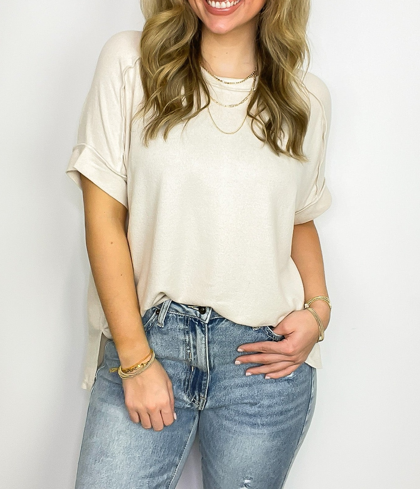 Sunday Muse Melange High Low Tee
