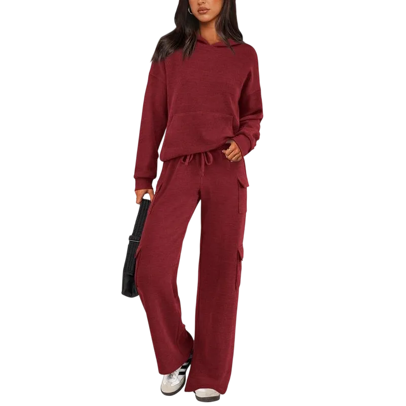 Women’s 2-Piece Knit Hoodie & Wide Leg Set