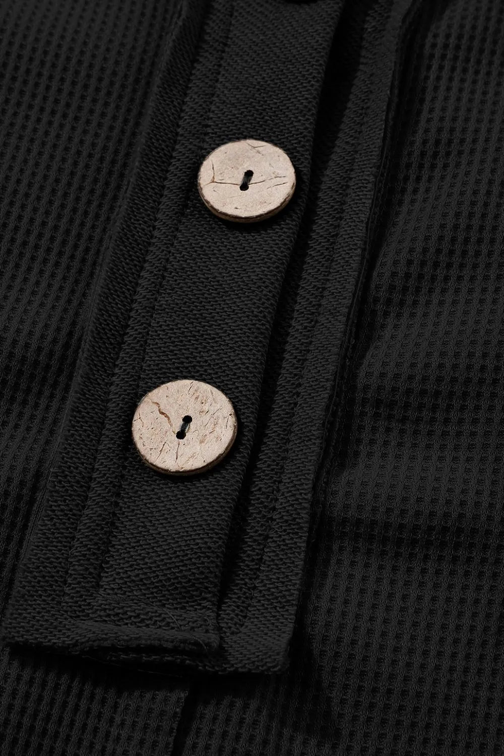 Waffle Knit Button Front Dress