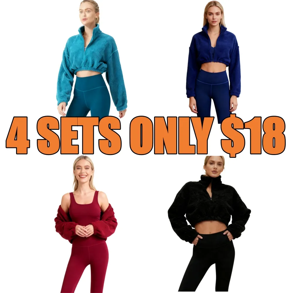 Women's Solid Thermal Lined 3-Piece Tracksuit Set