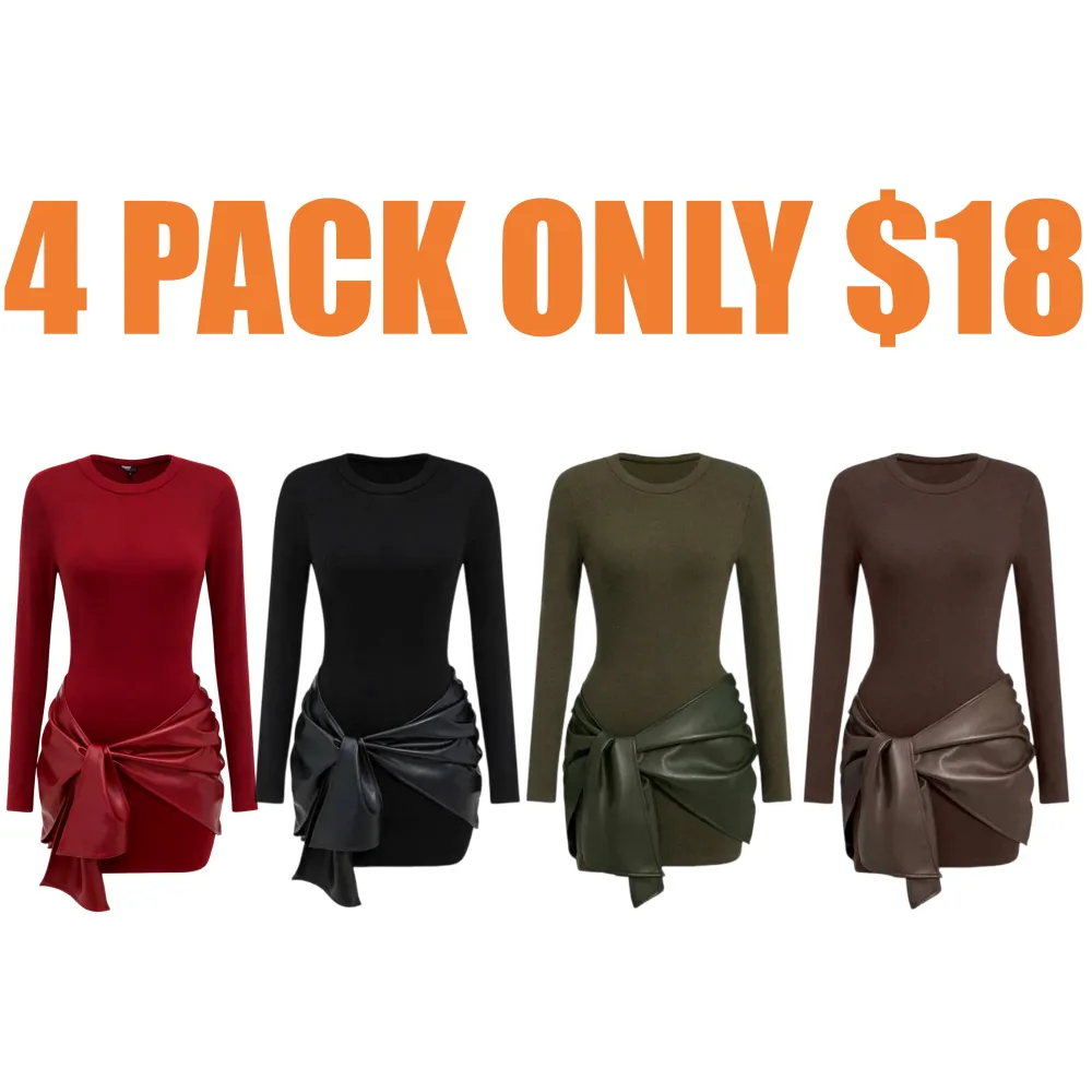 Women's Patchwork Knot Side Dress