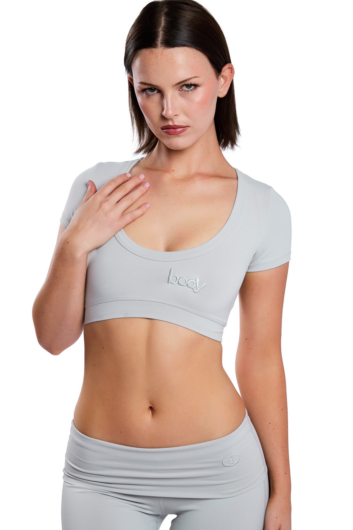 YOGA CROP TOP (SLATE GREY)