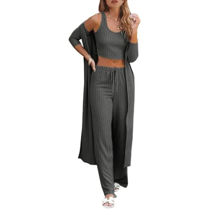 Women’s 3-Piece Loungewear Set with Cardigan