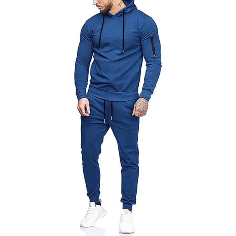 Men's 2-Pack Hooded Tracksuit Set, Lightweight Athletic Sweatsuits for Running & Casual Wear
