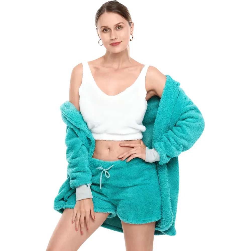 Women's Sherpa Fleece 3-Piece Cozy Loungewear Set