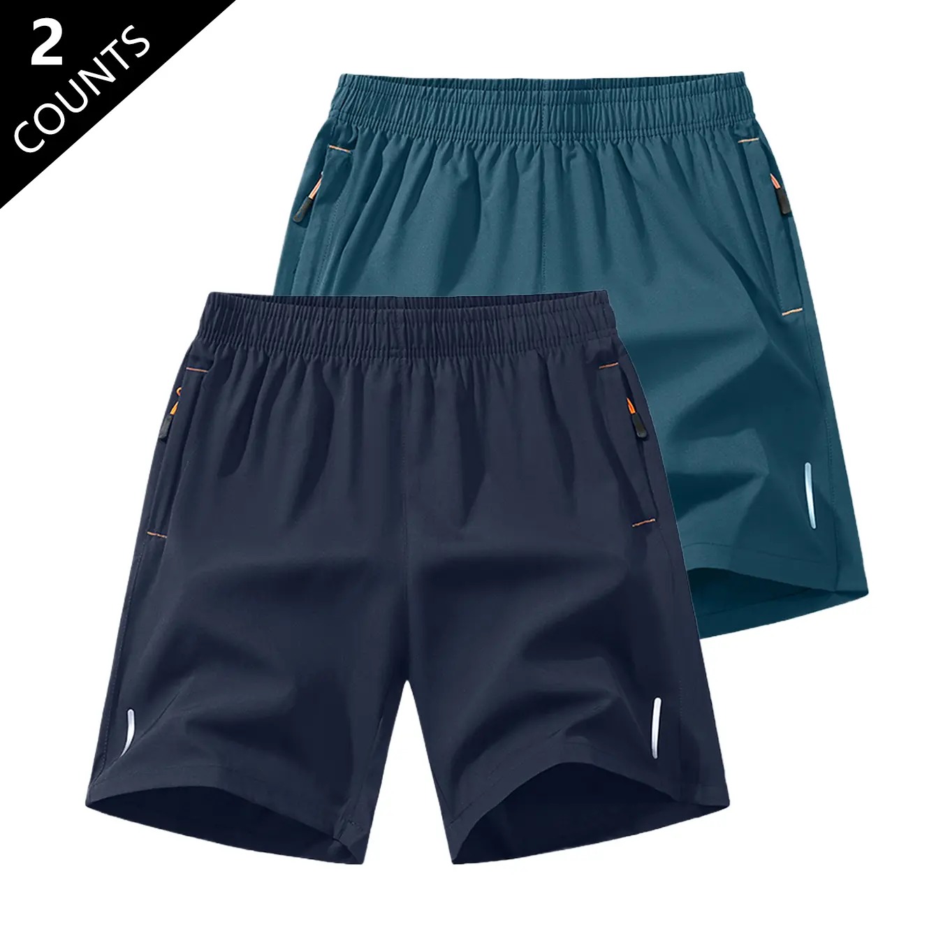 Men's Breathable 3/4-Length Cargo Shorts with Zipper Pockets