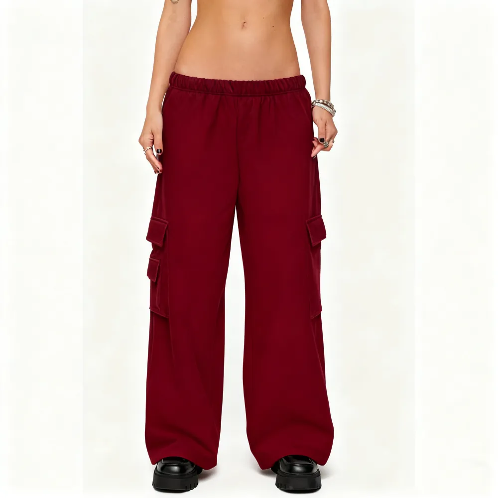 Petite Wide Leg Cargo Sweatpants