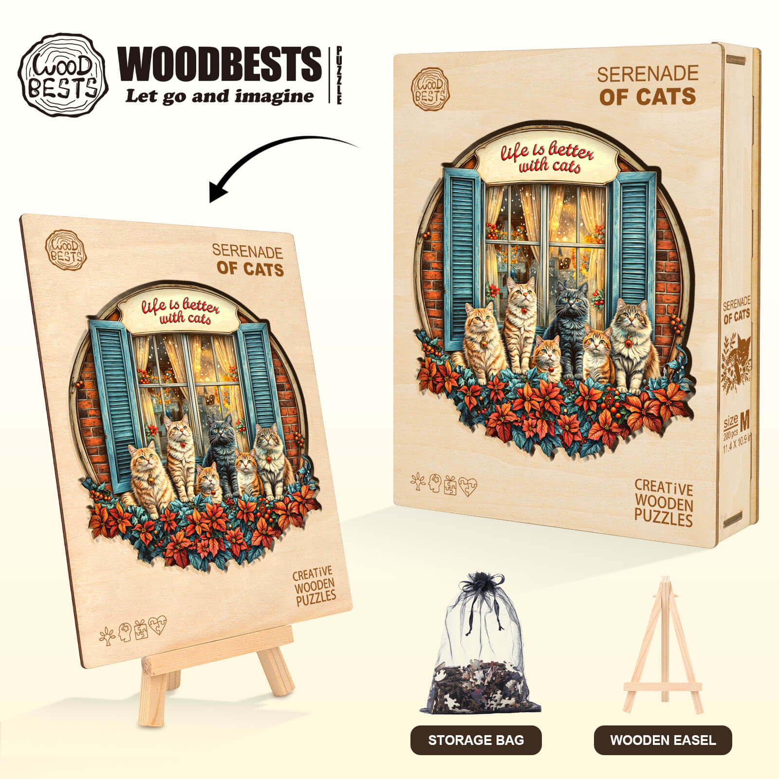 Serenade of Cats Wooden Jigsaw Puzzle