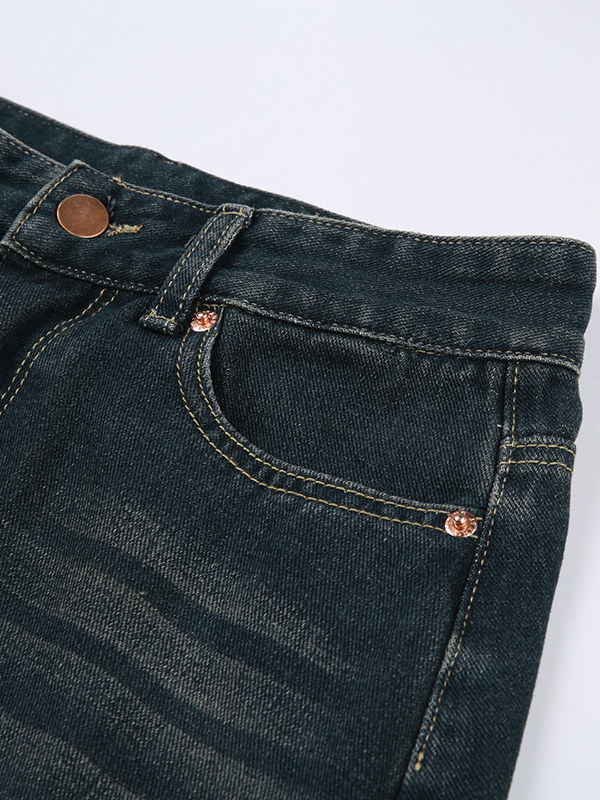 Patchwork Vintage Denim Skirt