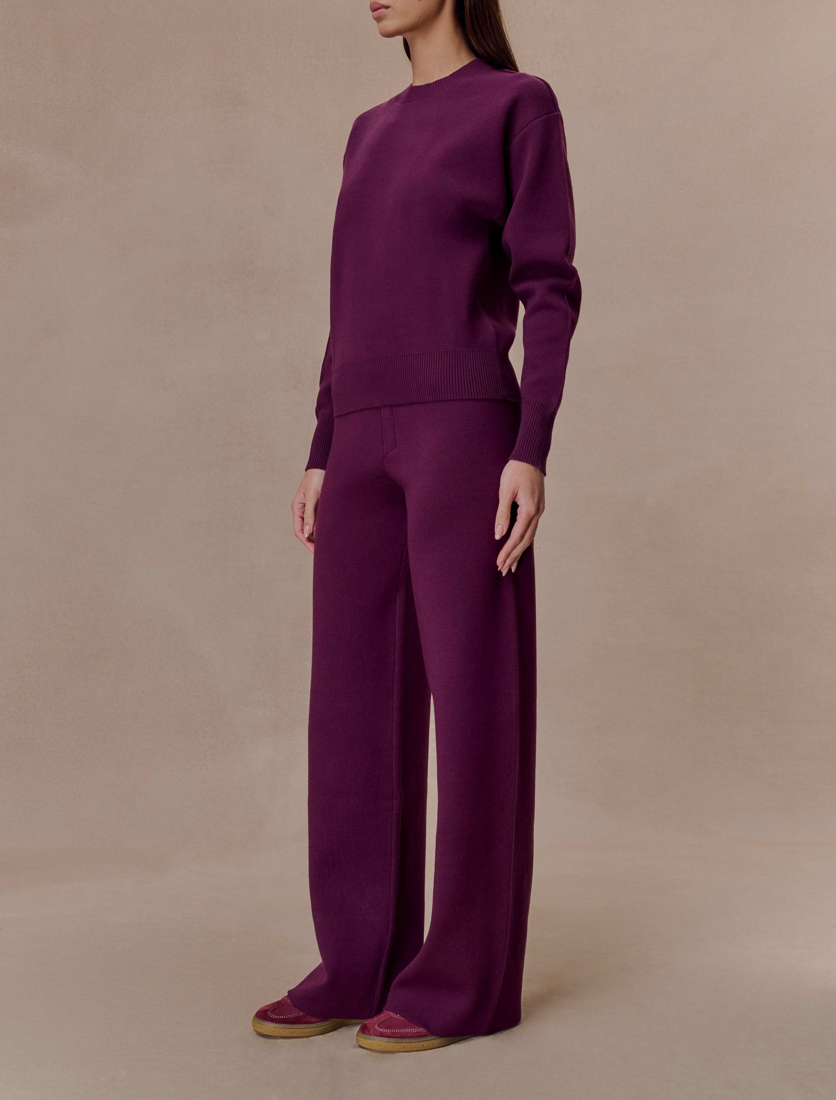 Plum Knit Trouser