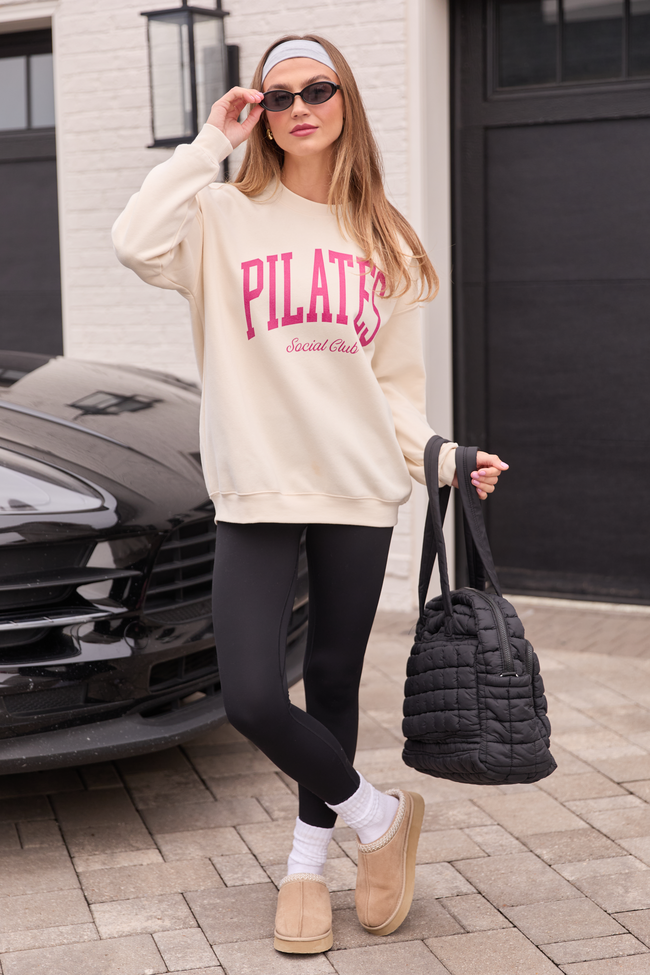 Pilates Cream Graphic Sweatshirt