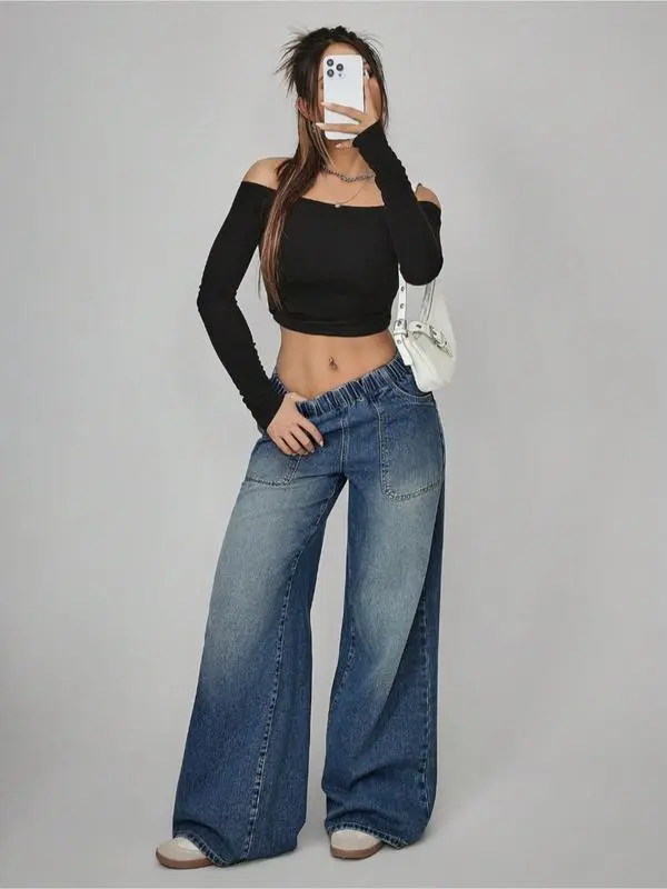 Women's High Waist Loose-Fit Denim Jeans