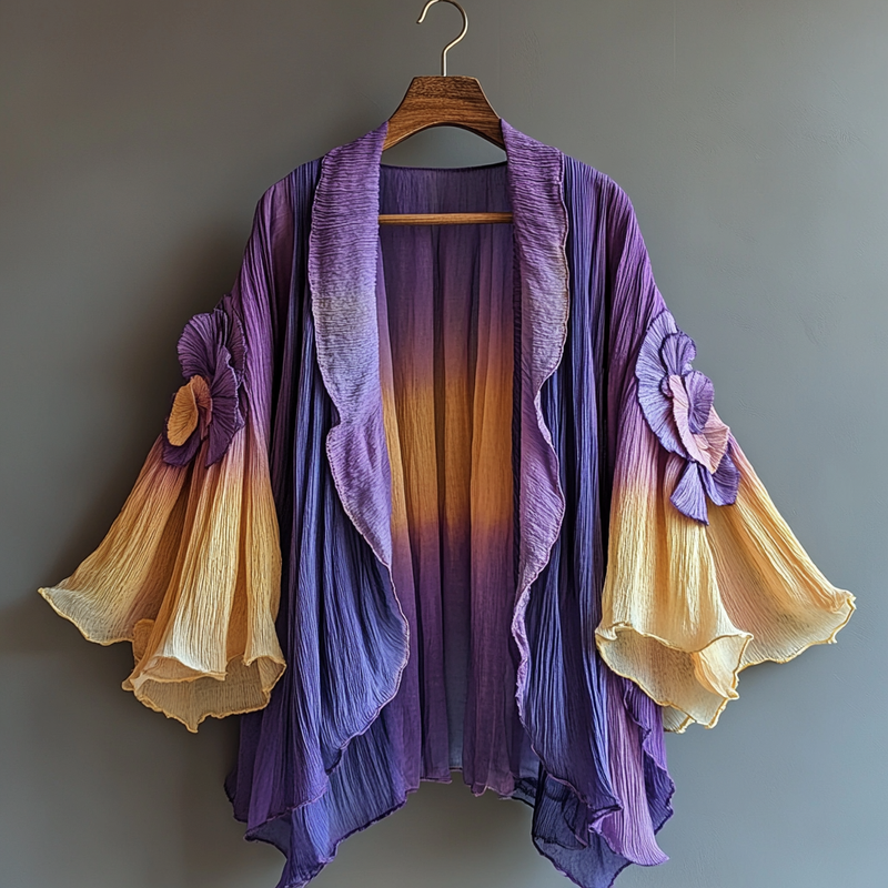 Summer Fun Feather Print Chiffon Cardigan 49e0