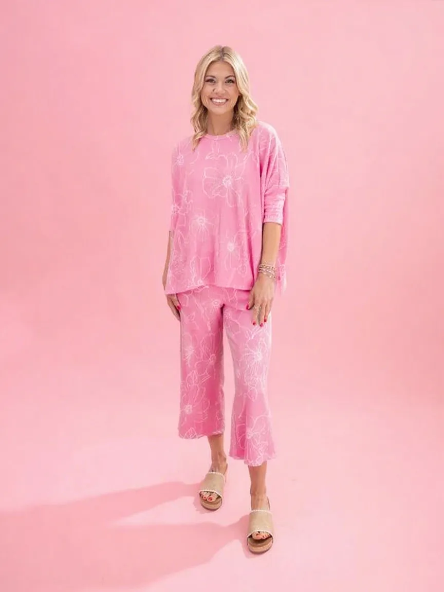 Ruffled floral pattern loose suit