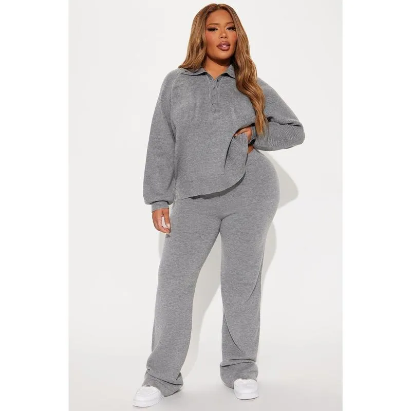 Sweater Pant Set - Charcoal