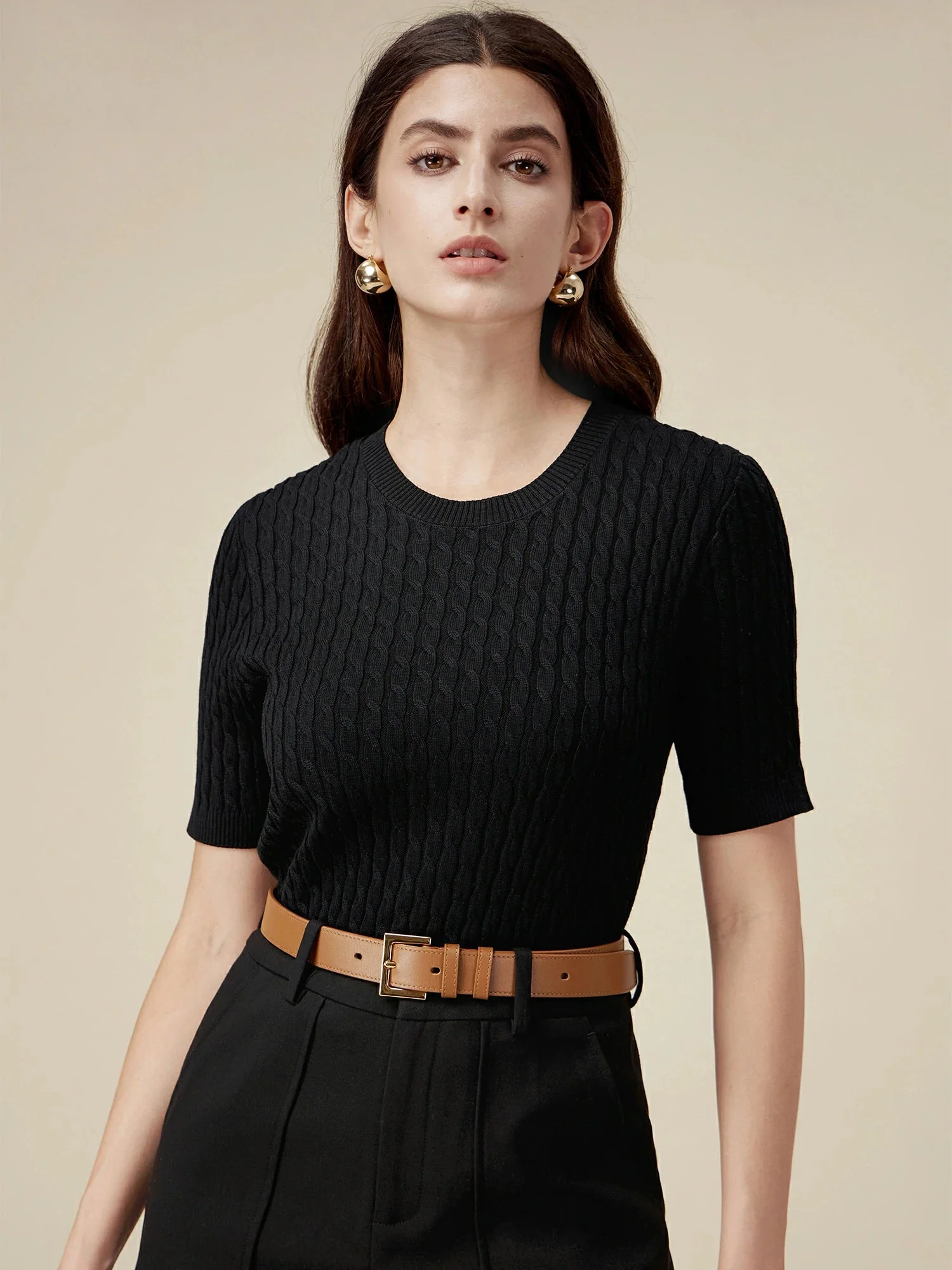 100% Lyocell Knit Sweater Top