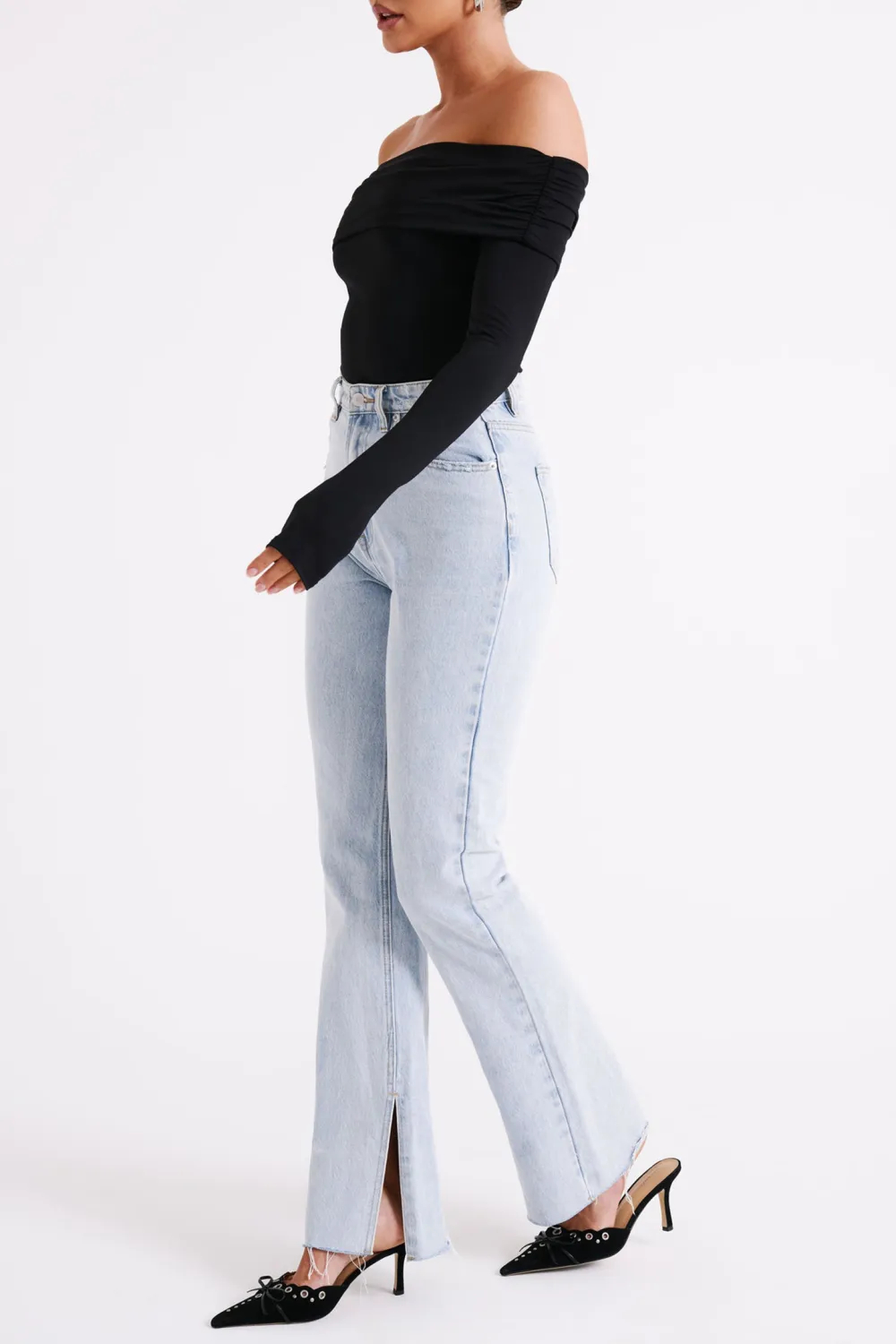 Recycled Nylon Off Shoulder Top