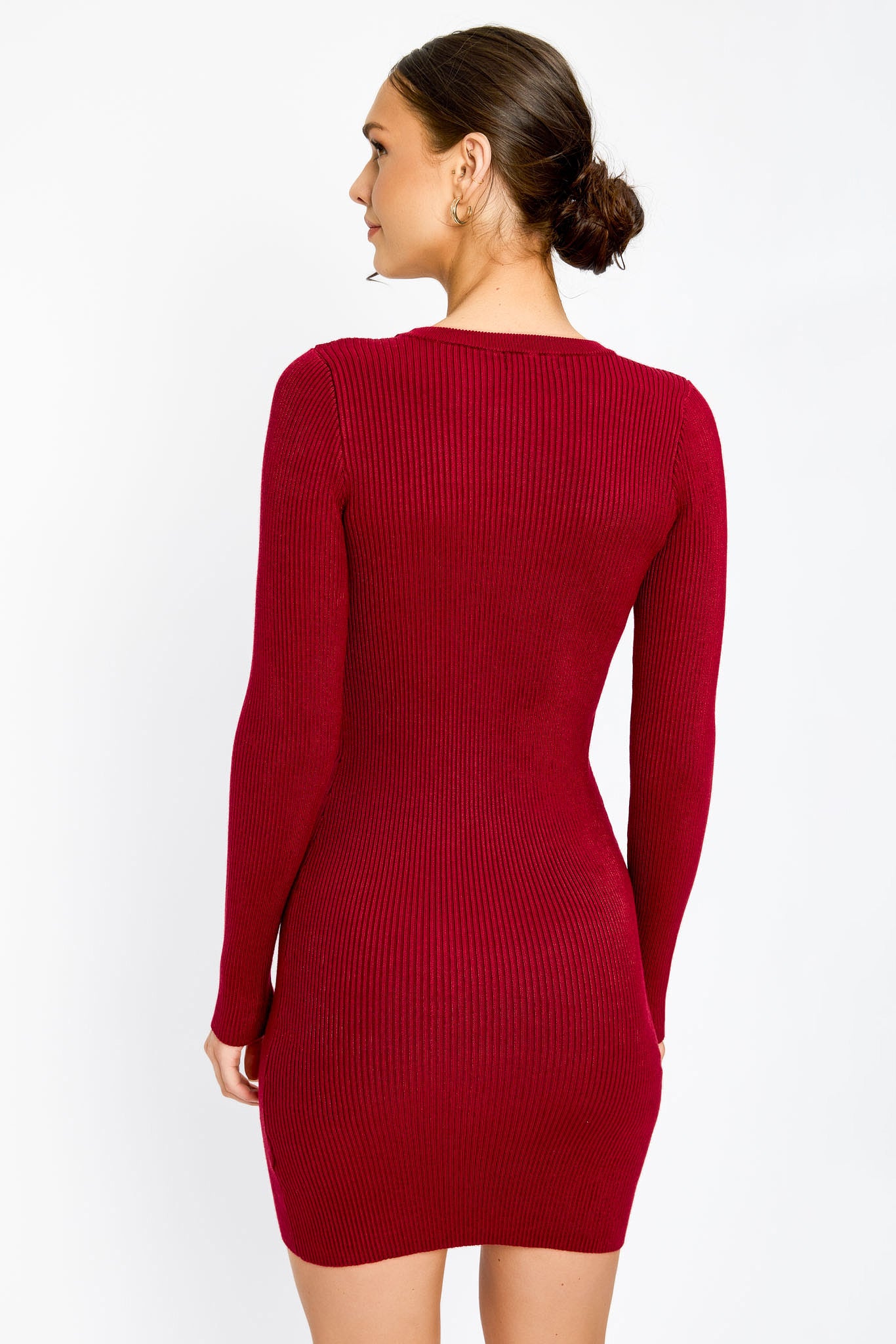 Ribbed Crew-Neck Dress