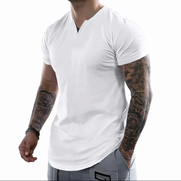 Men's Slim Fit V-Neck Muscle Tee - 2025 Summer Athletic Fashion
