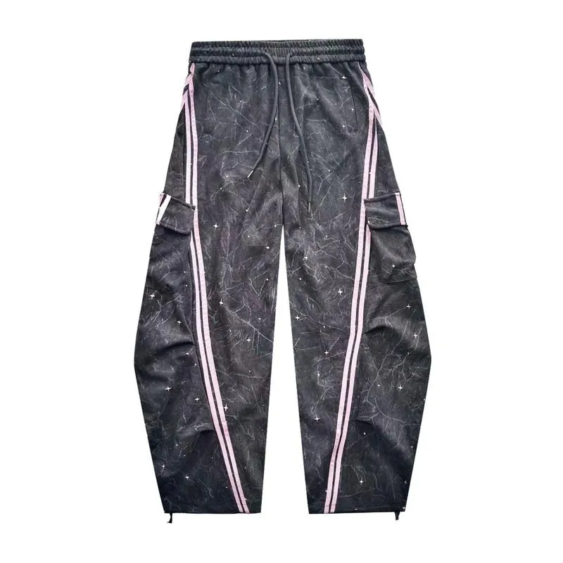 Loose Fit Street Cargo Pants Women Plus Size Teal Green Wide Leg Drawstring Joggers