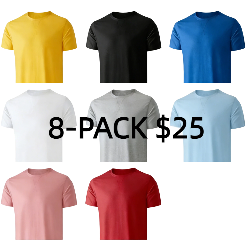 Mens 3 Pack Cotton Hipster Hip Hop Longline Crewneck T-Shirt,Menswear Casual Tshirt Tops
