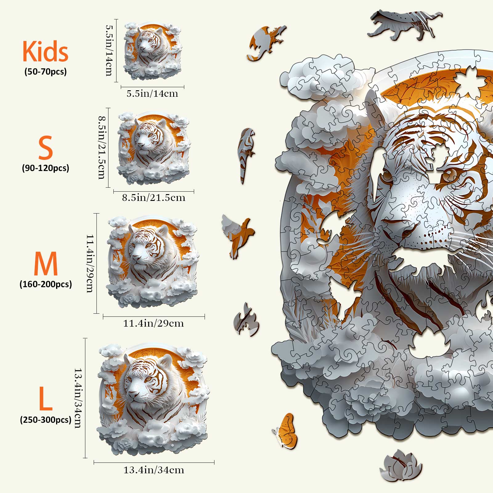 Paper Tiger Wooden Jigsaw Puzzle