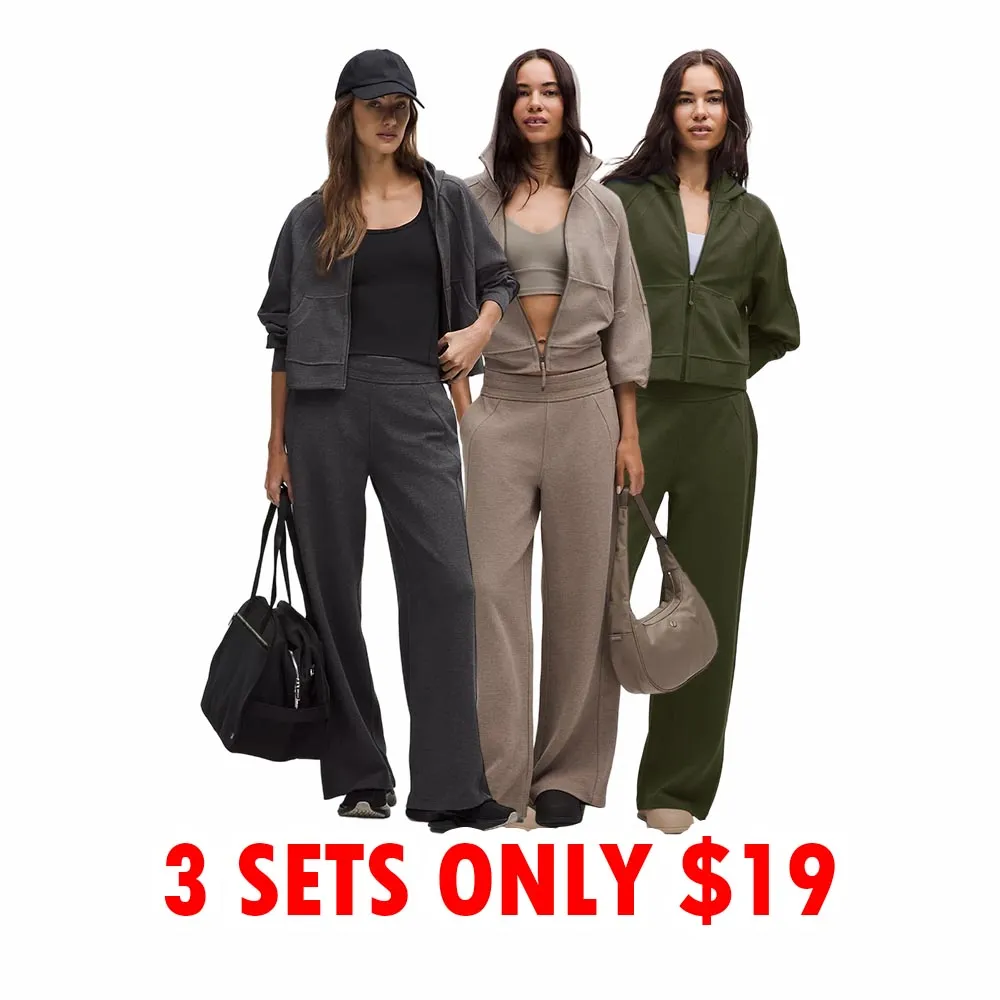 Women's Waffle Lounge Set – Hoodie & Wide-Leg Pant
