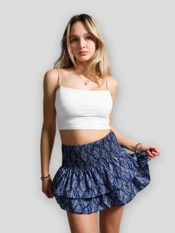 Skirt Pleated Skirt Ruffled Printed Skirt Able Floral Short Skirt