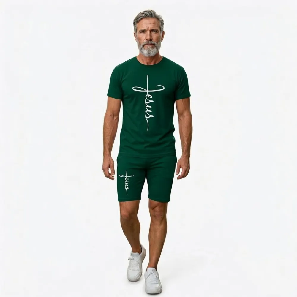 ⛪✝️ MEN 2026 NEW Jesus Cross Script Suit