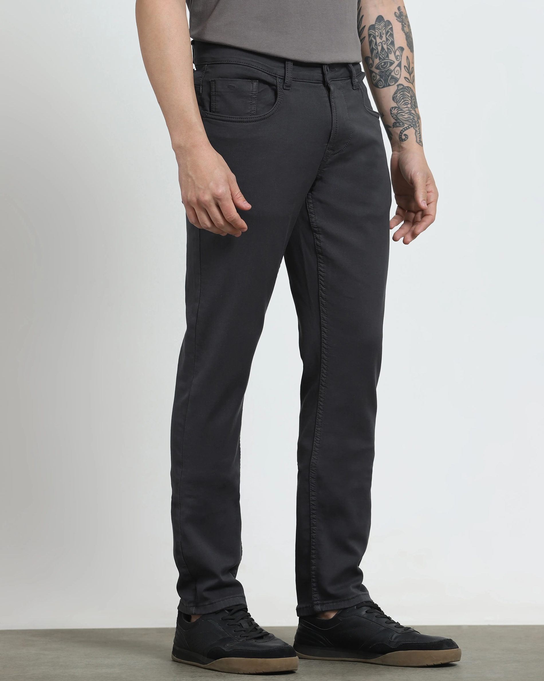 Classic Comfortable Straight Grey Jeans