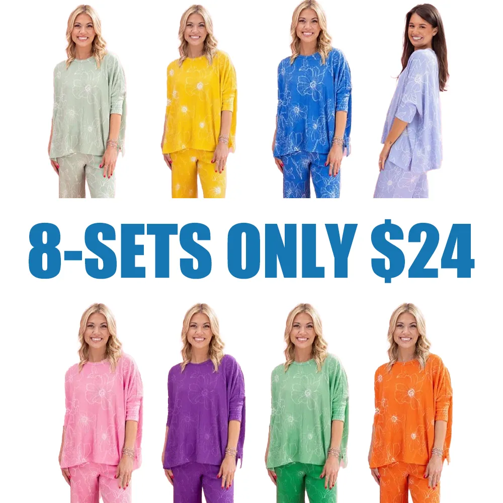 Ruffled floral pattern loose suit