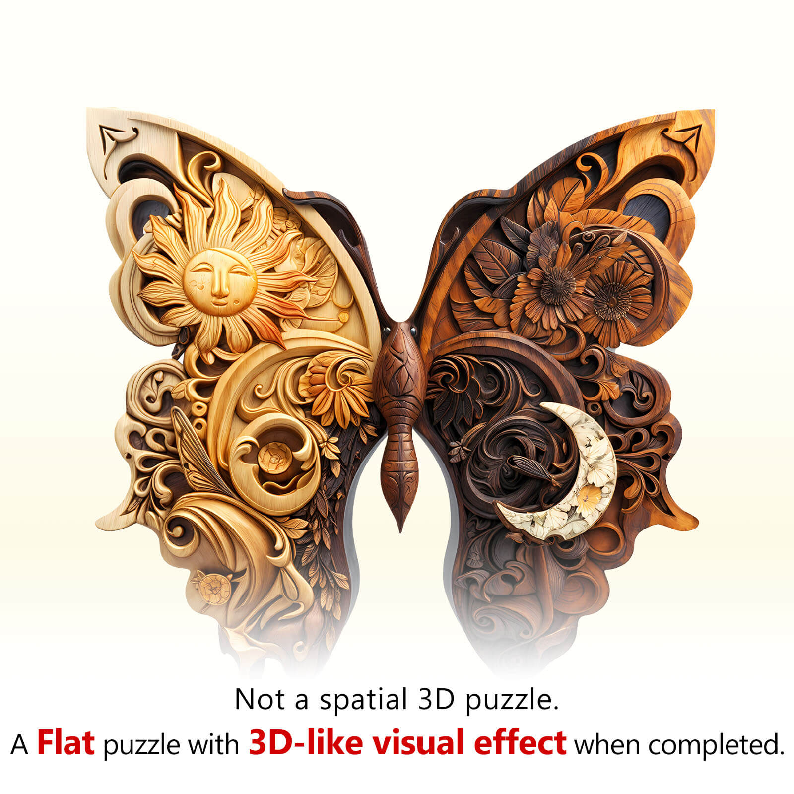 Yin Yang Butterfly Wooden Jigsaw Puzzle