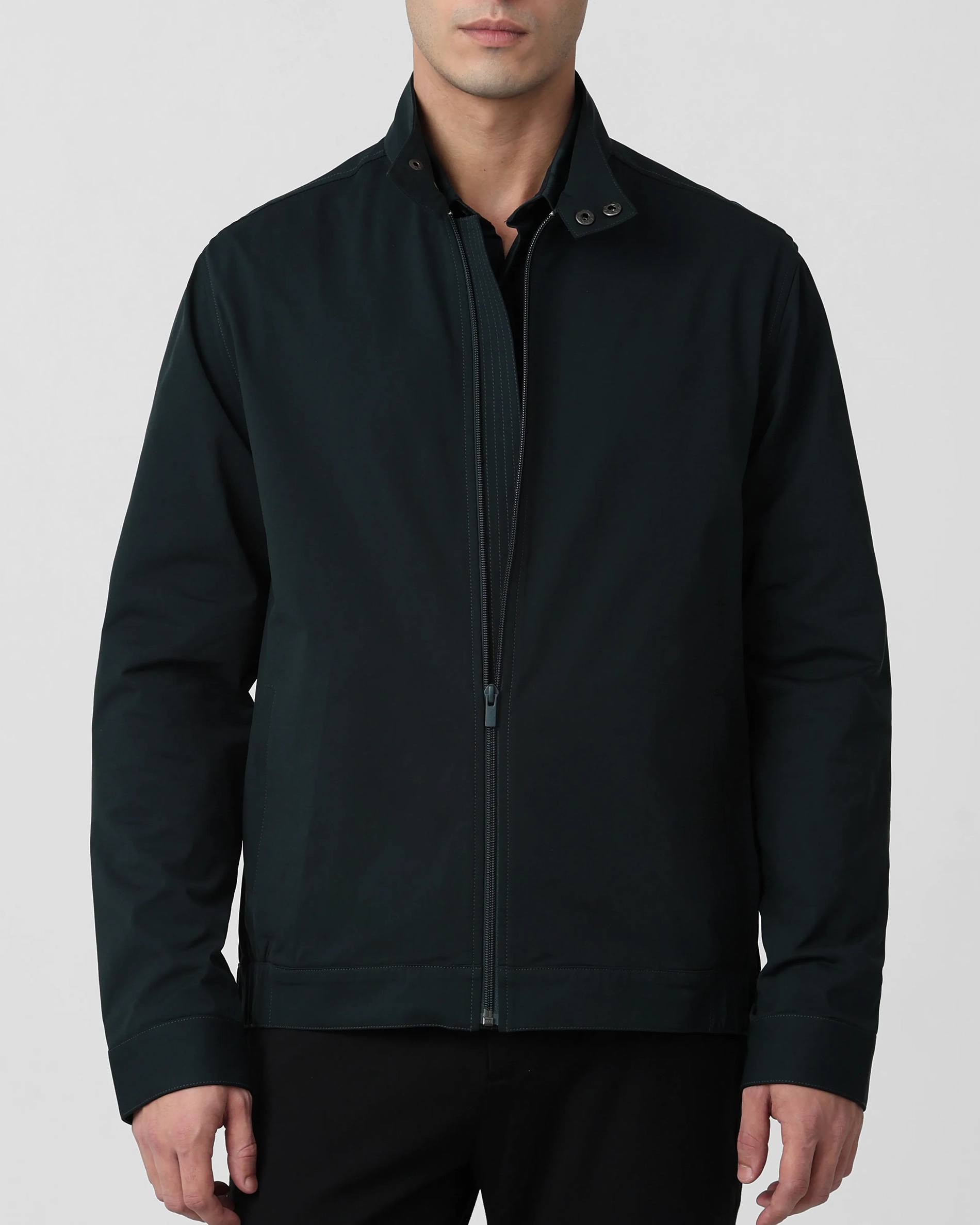 Versatile Comfortable Slim-Fit Green Jacket