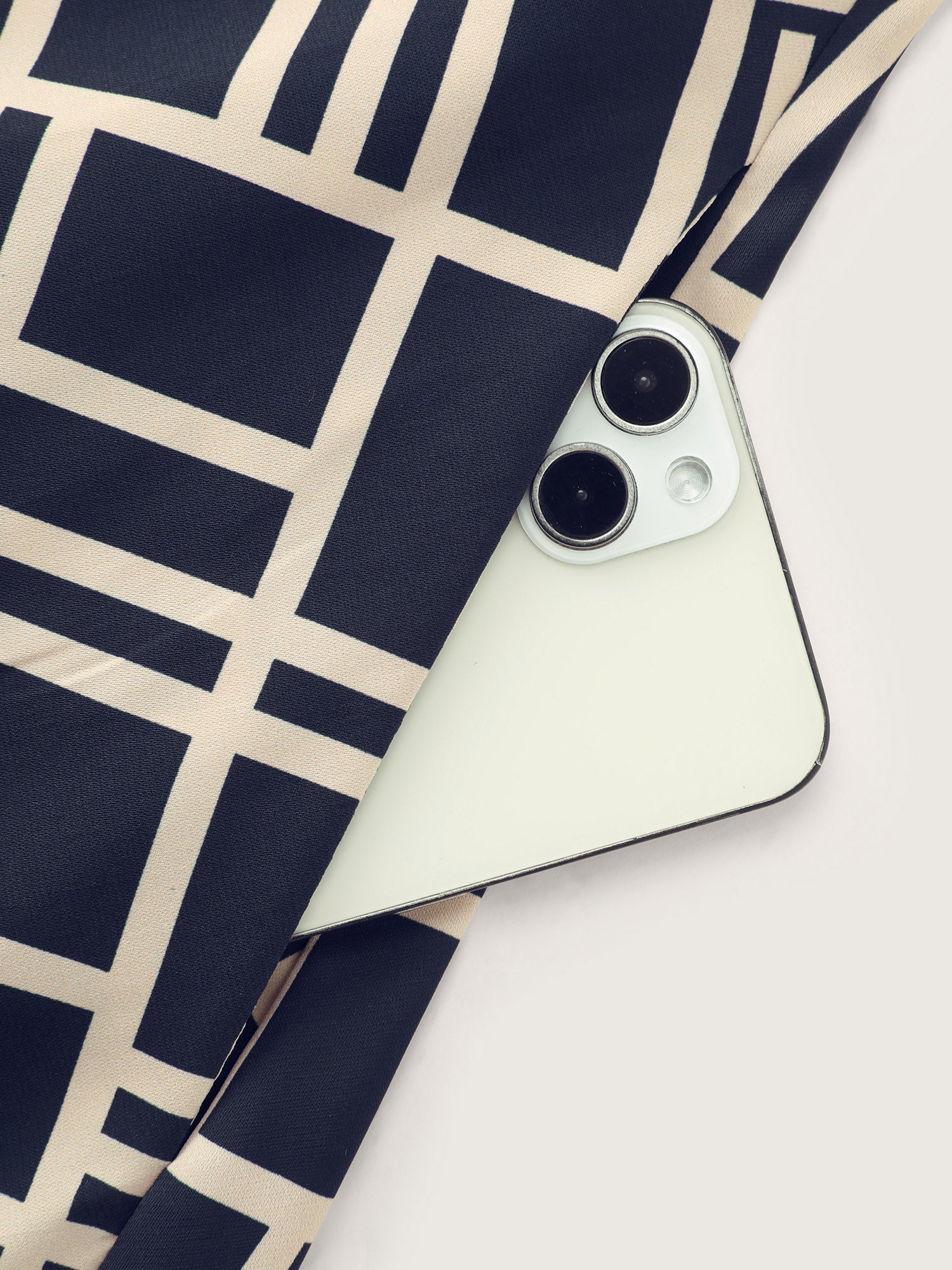 Geometric Print Collar Pleated Midi Dress