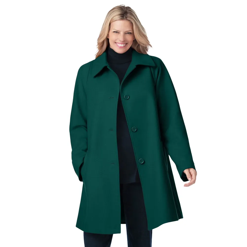 Wool-Blend Classic A-Line Coat