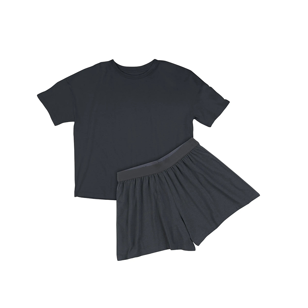 💝Last day promotion⏰Supersoft 2-Piece Lounge Set: Boxy Tee & Sleep Shorts – Breathable, Stretch Fit for Women