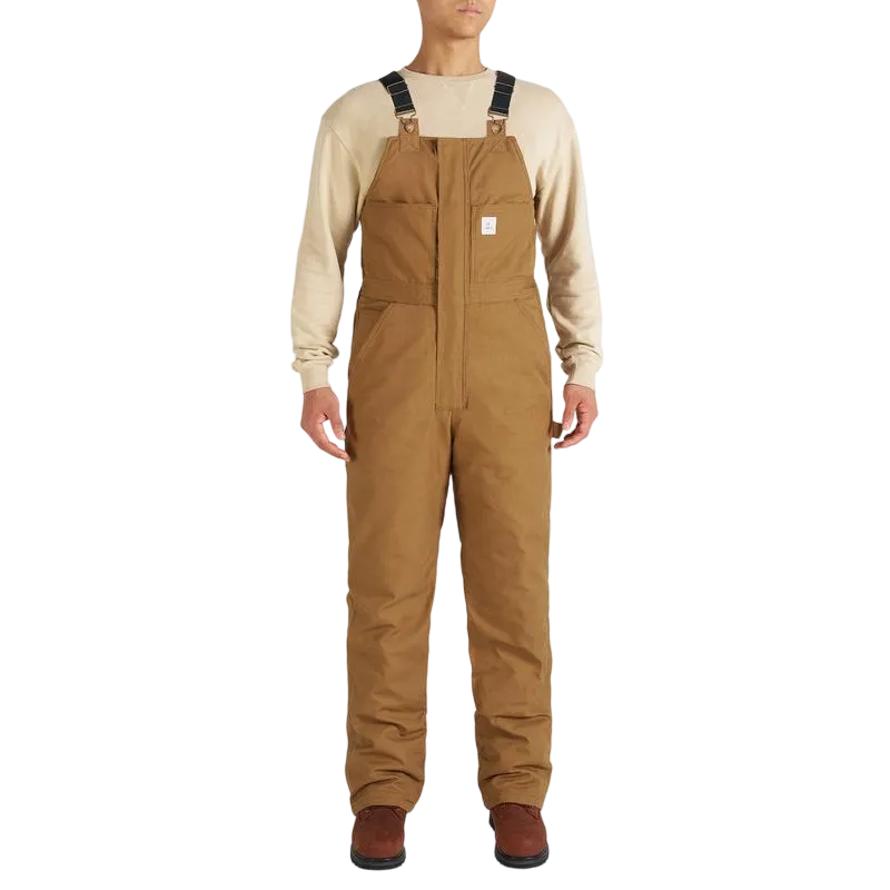 Men's Cold-Weather Insulated Bib Overalls - Loose-Fit Canvas + Tool Pockets