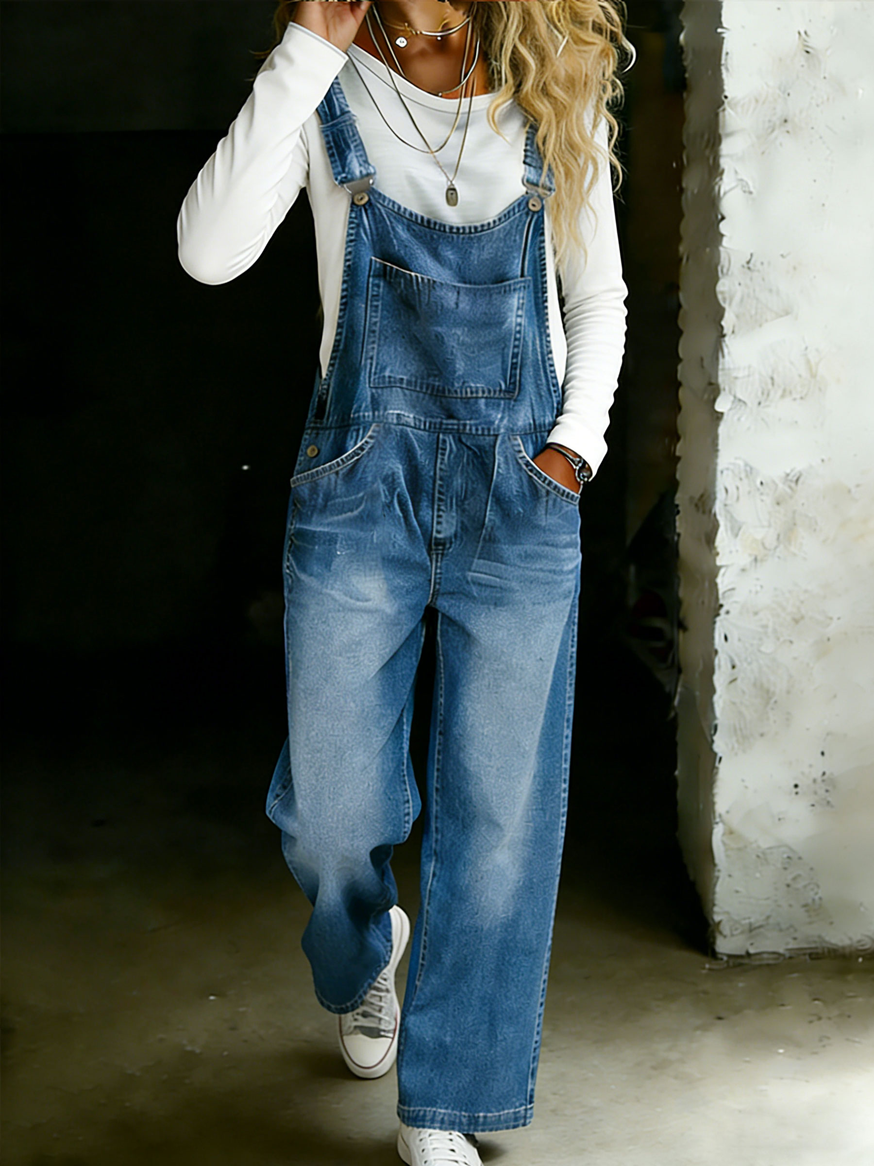 Women’s Casual One Piece Denim Jumpsuit