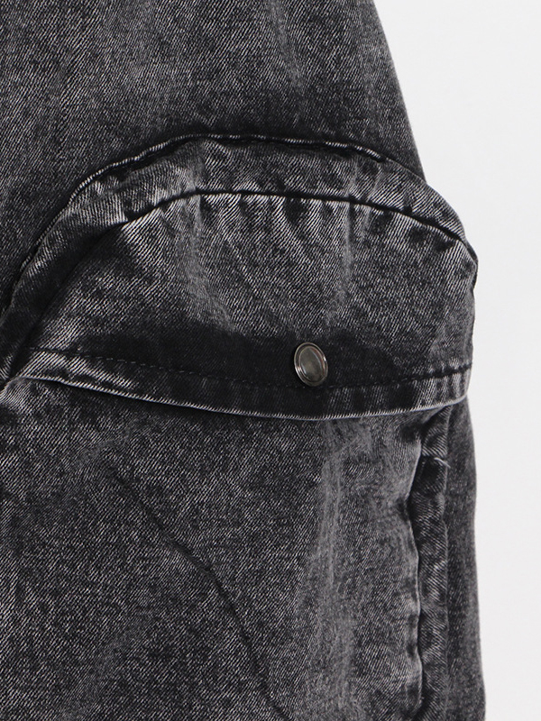 Original Cool Denim Split-Joint Square-Neck Overalls