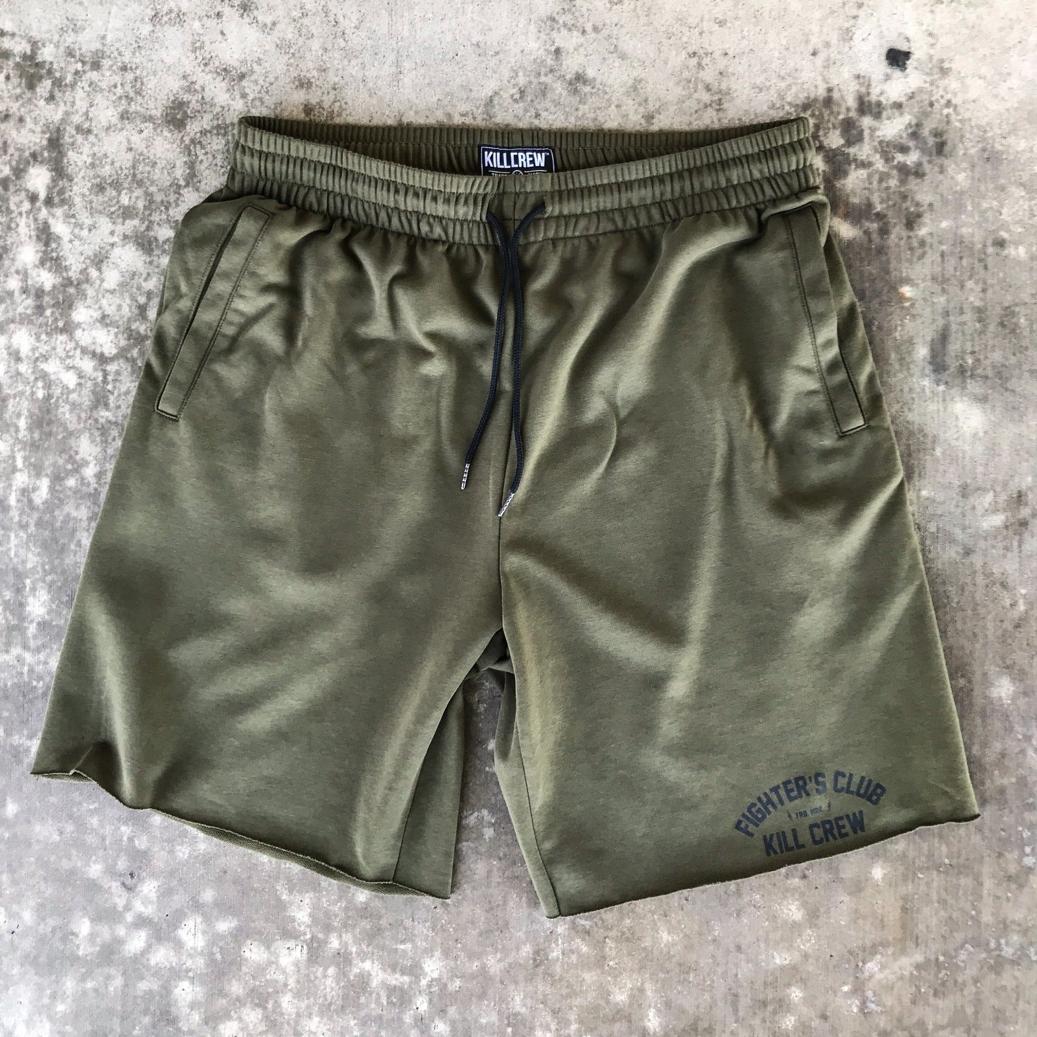 RELAXED CUT SHORTS FIGHTER'S CLUB - OLIVE