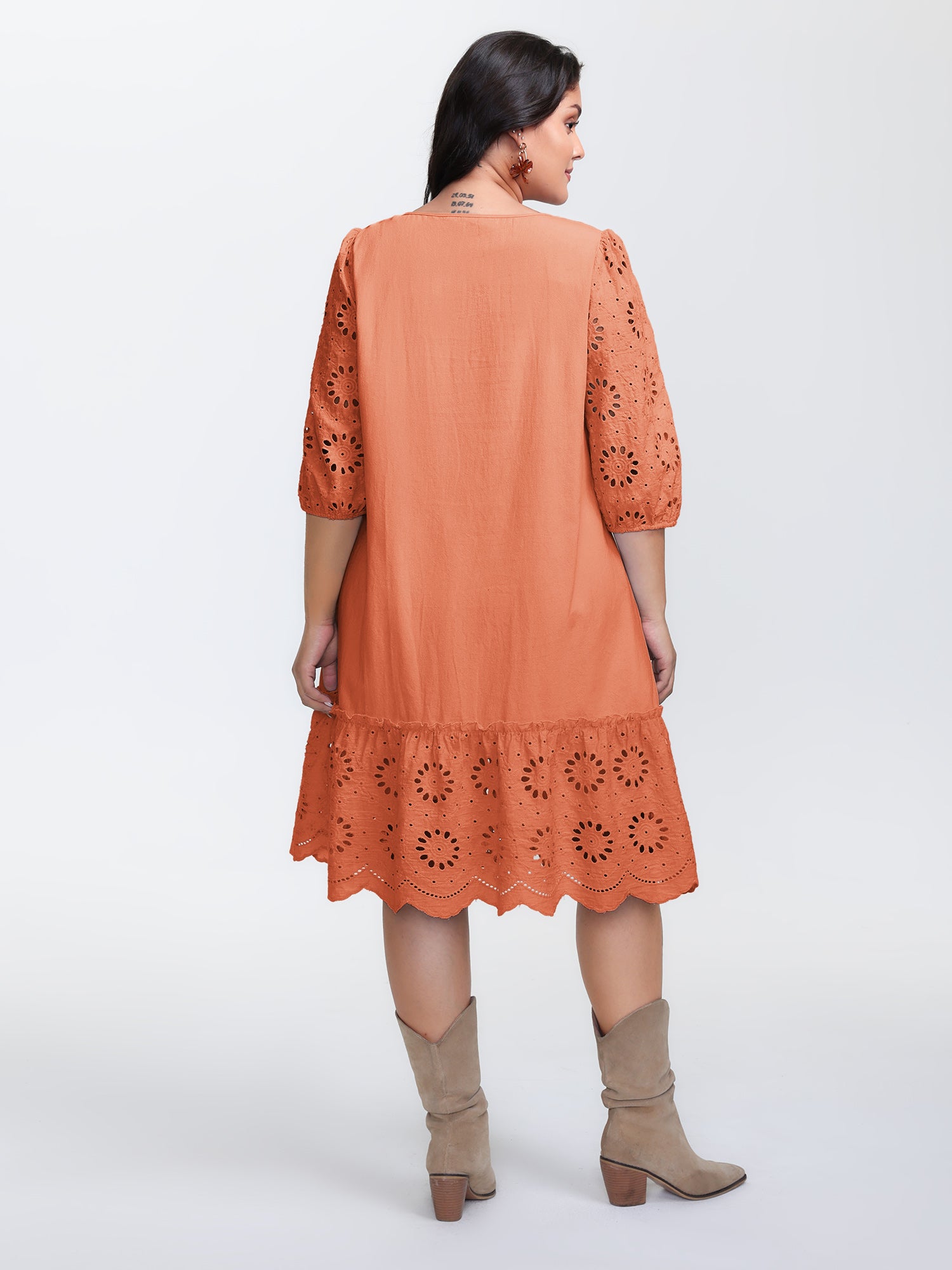 Pure Cotton Cut-Out Detail Mini Dress