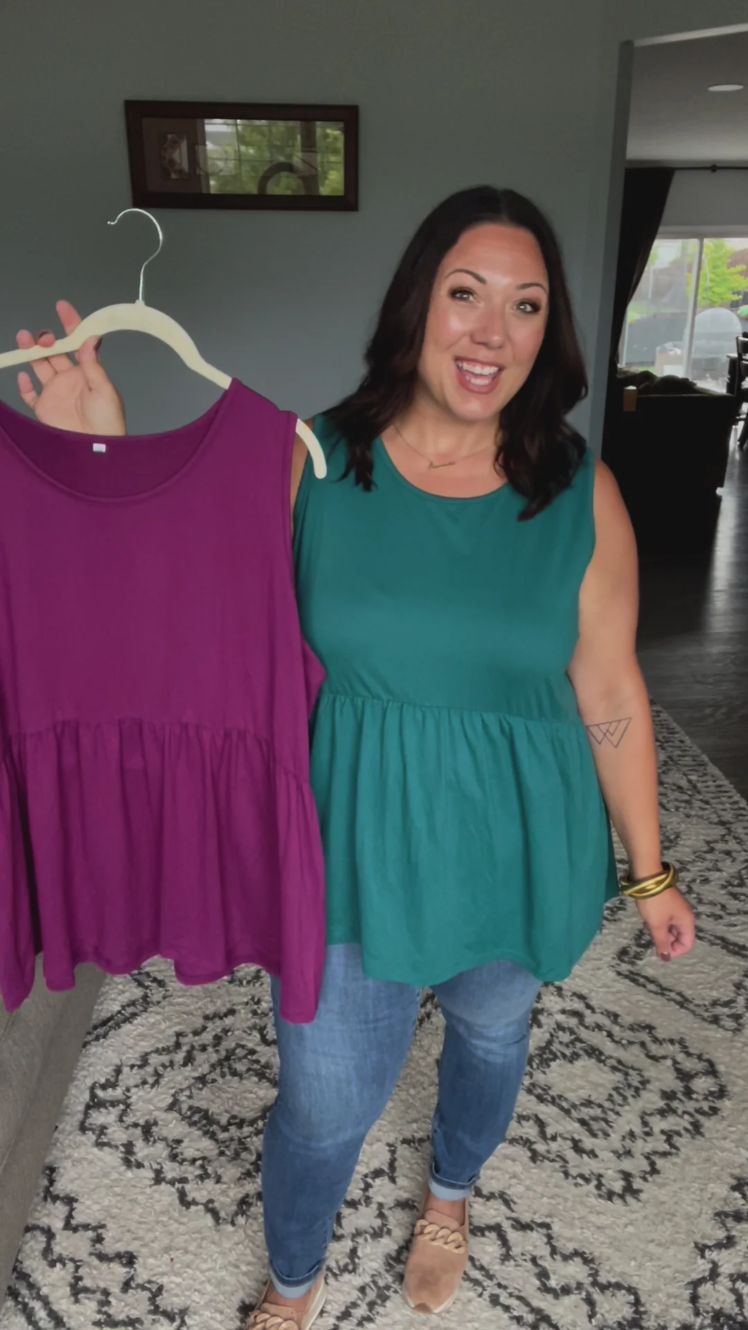 Renee Ruffle Tank Top - Black