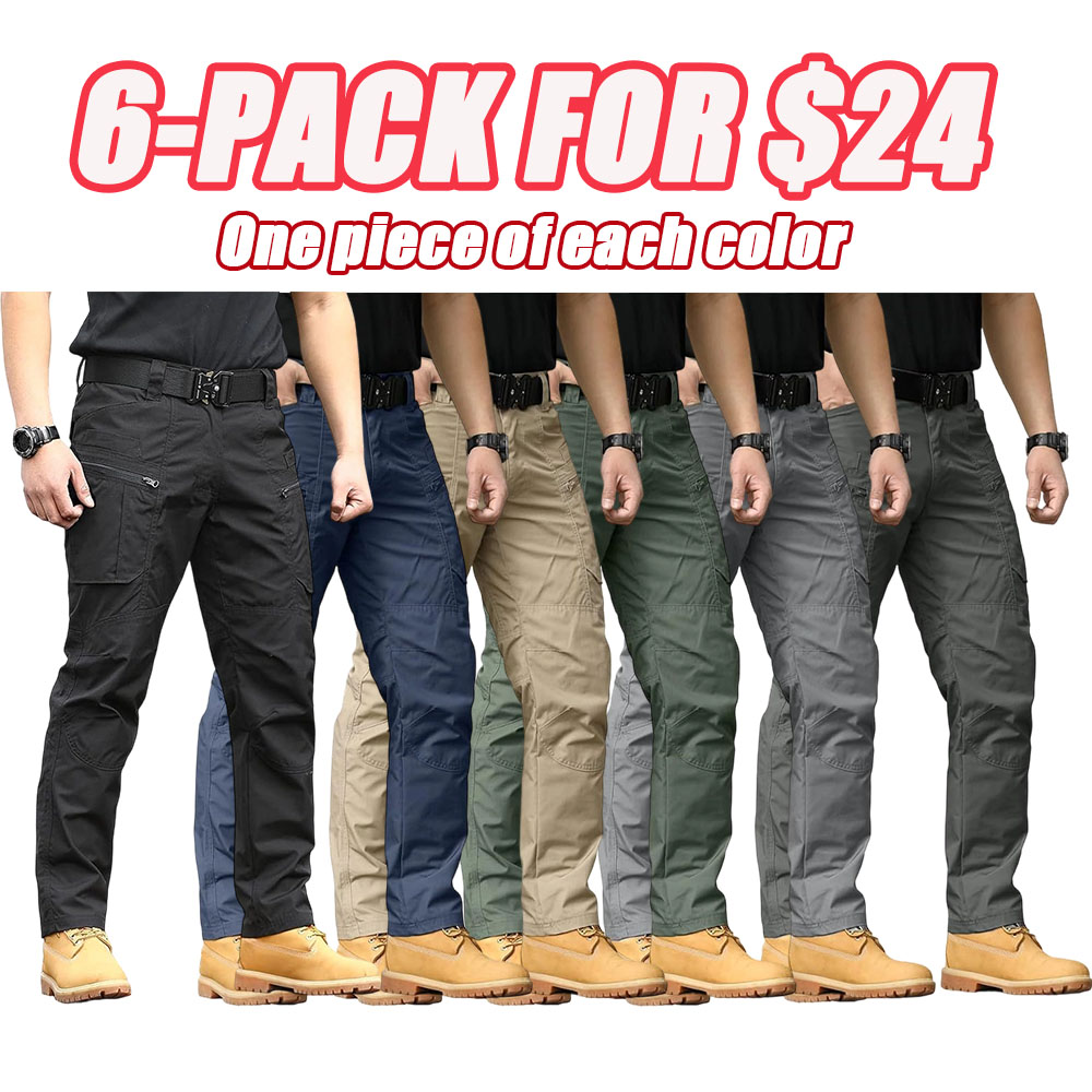 Men's Multi-Functional Tactical Work Pants, Casual Fitted Trousers, Durable Non-Stretch Fabric, Hiking & Outdoor Wear, Zipper Pocket Design, Casual Style
