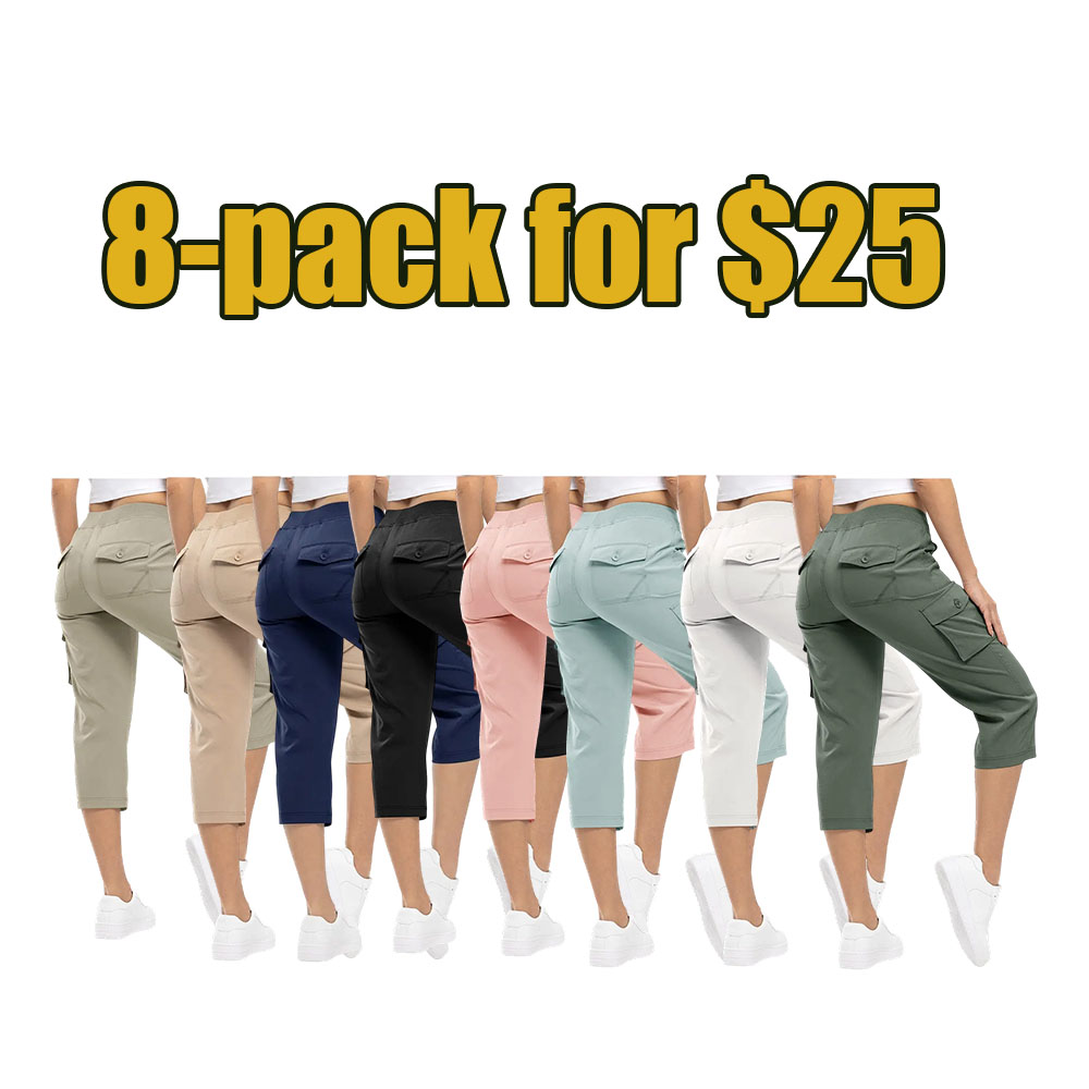 Women's Quick-Dry Hiking Capris with 6 Pockets - Comfortable Outdoor Pants for All Adventures