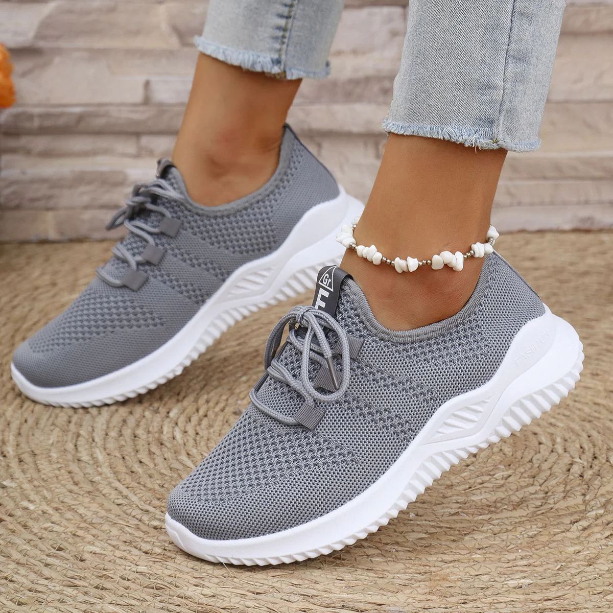 Breathable Mesh Lace Up Athletic Shoes (multiple color options)