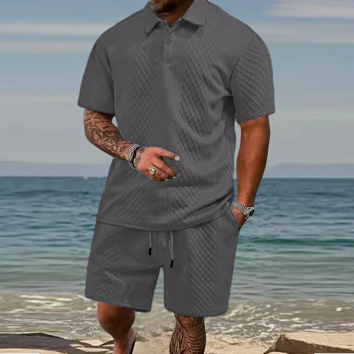 Men’s Relaxed Summer Polo & Shorts Set