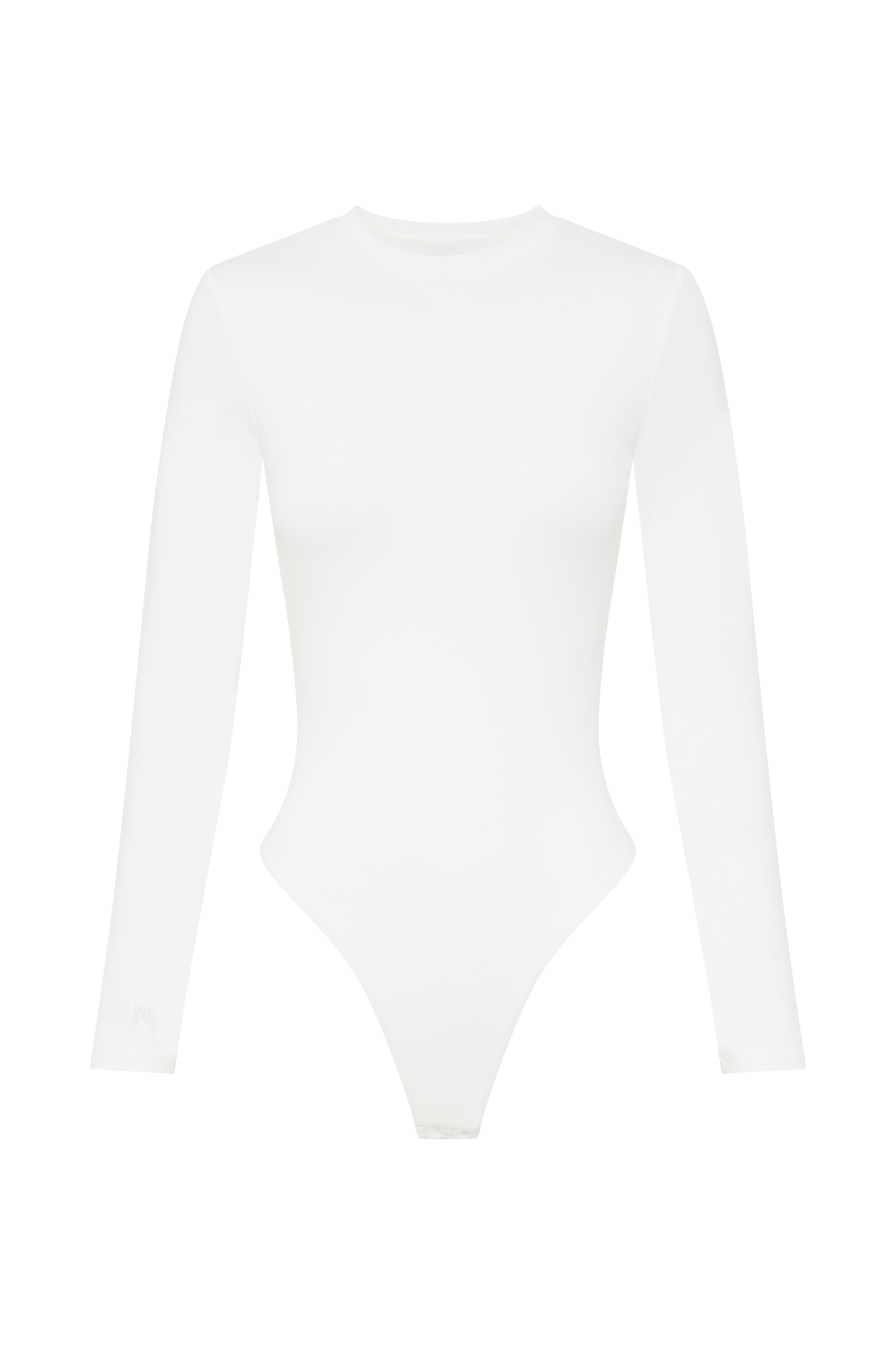 White Long Sleeve Crew Neck Bodysuit