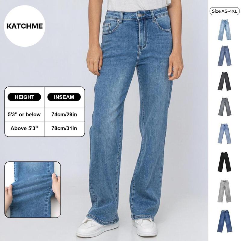 Casual Mid-Rise Denim Multi-Pocket Wide Leg Jeans